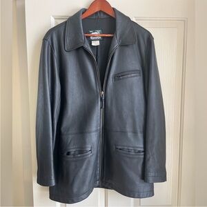 ROOTS Black Vintage Leather Jacket M to L Like New